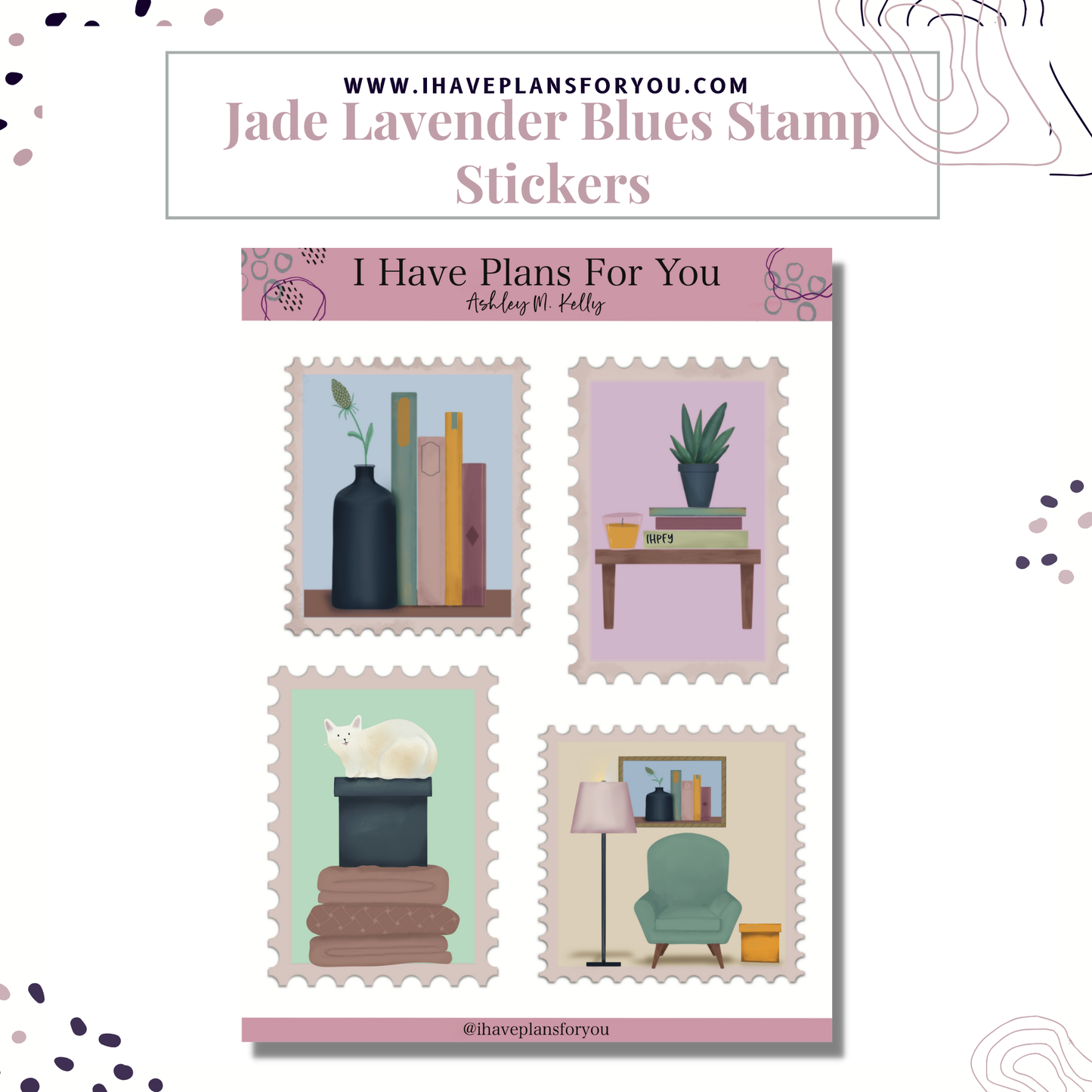 Jade Lavender Blues Cozy Corner Sticker Set