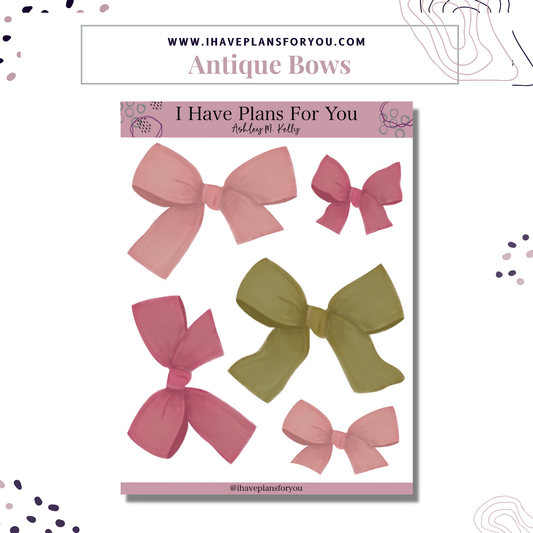 Antique Florals Coffee and Heart Sticker Set