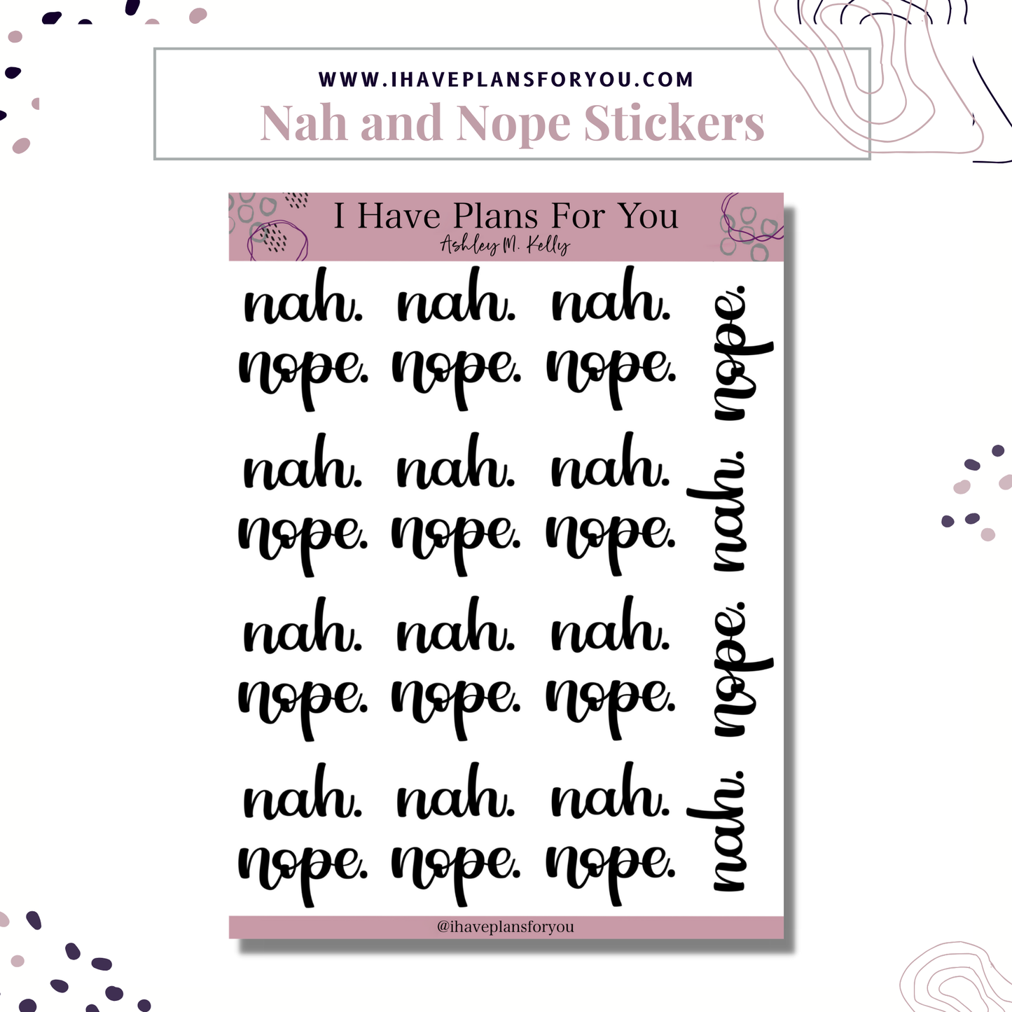 Nah Nope Sticker Sheet