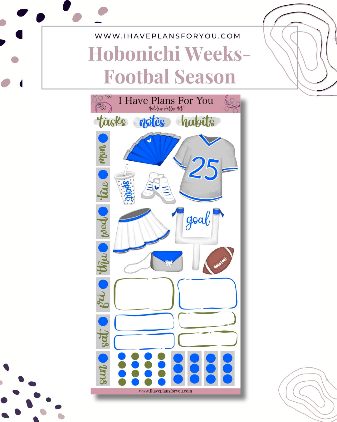 Football Season Hobonichi Weeks Stickers