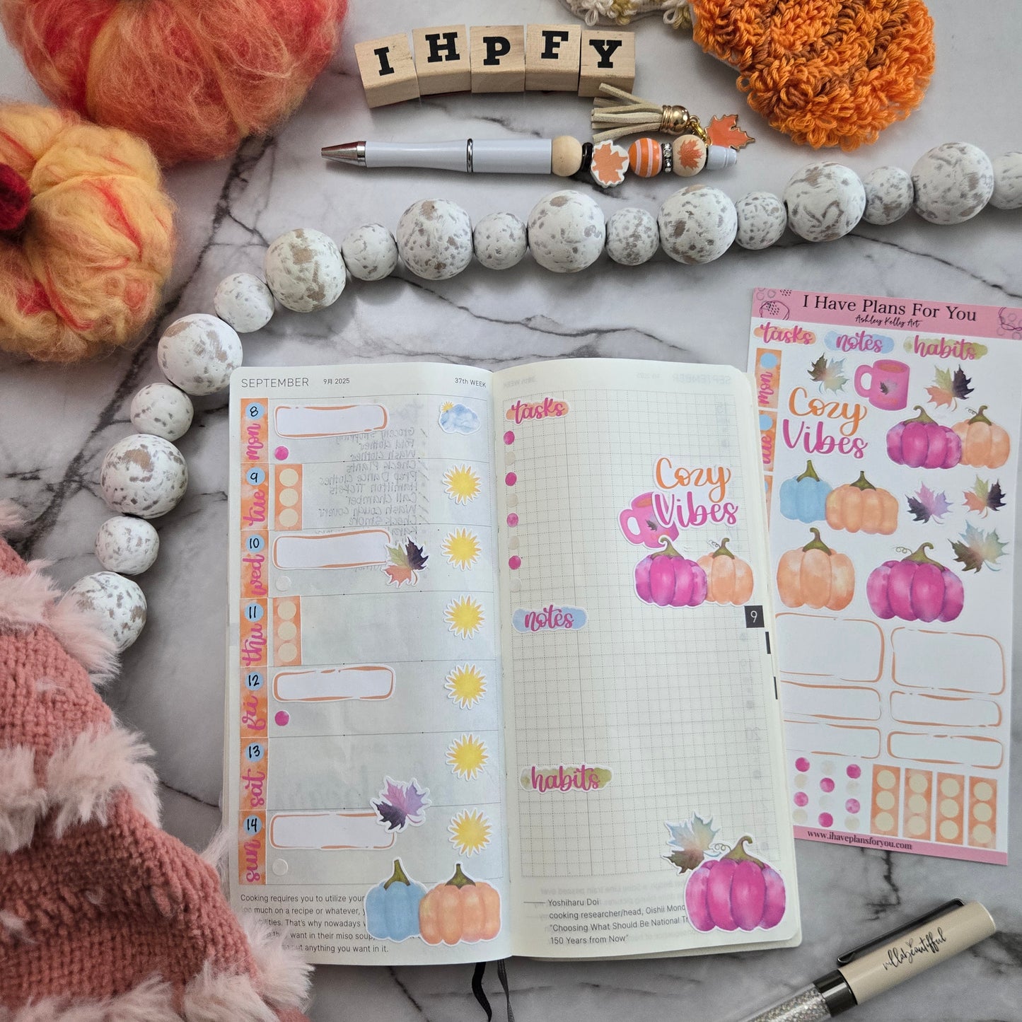 Bright Cozy Fall Hobonichi Weeks Stickers