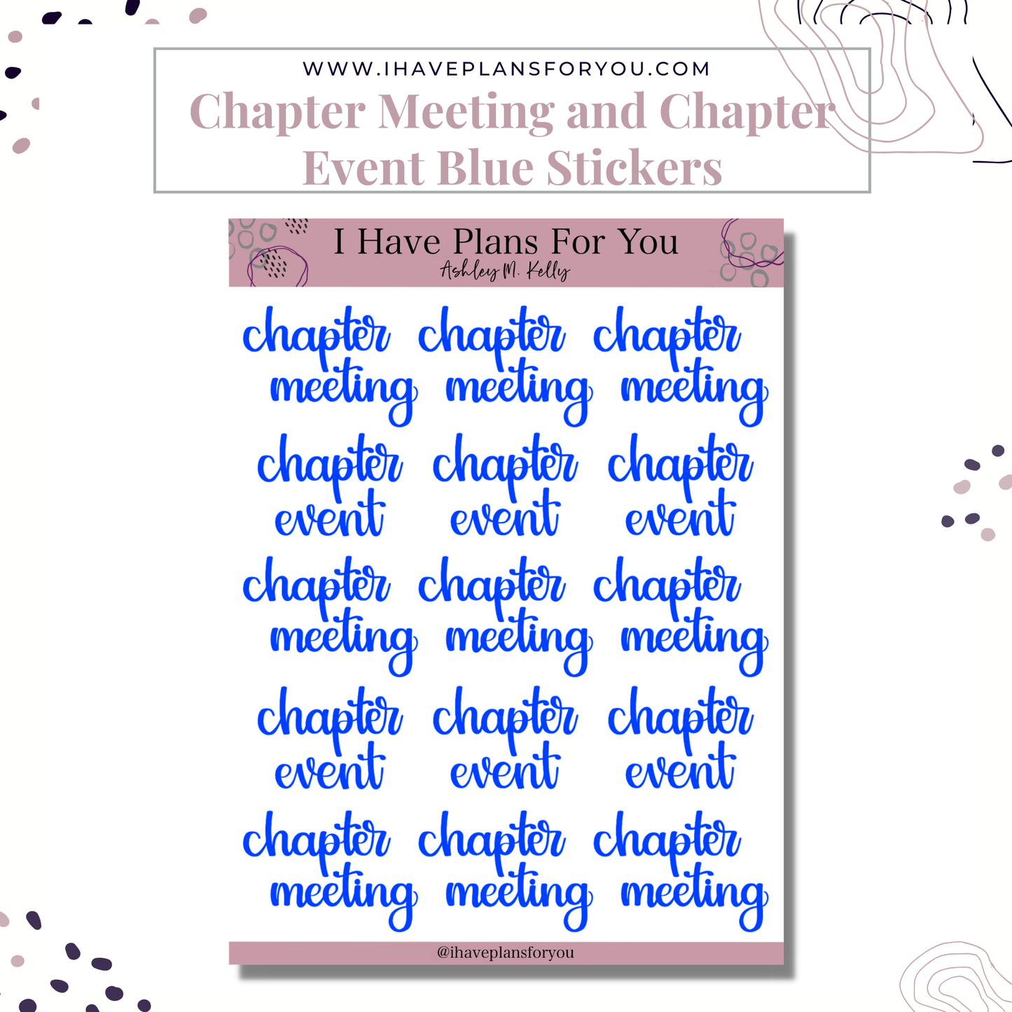 Chapter Meeting and Chapter Event Stickers