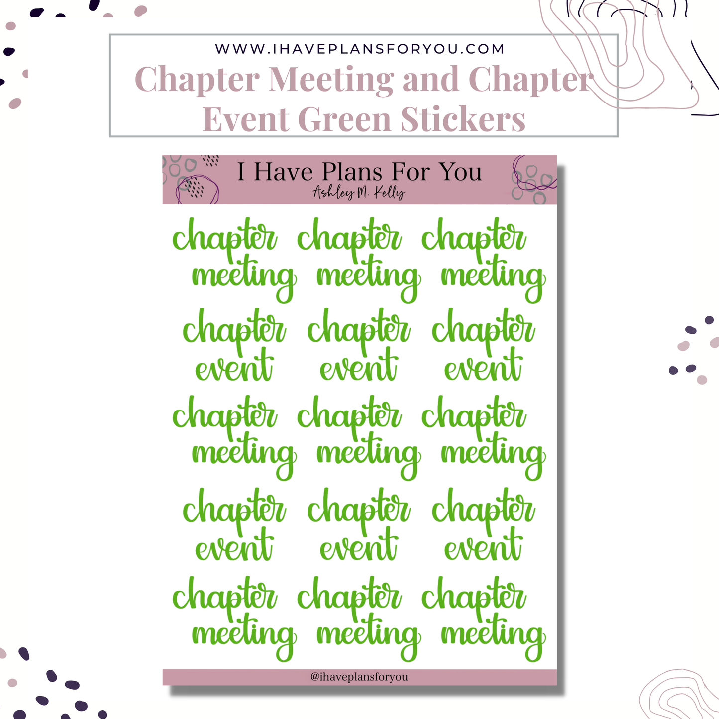 Chapter Meeting and Chapter Event Stickers
