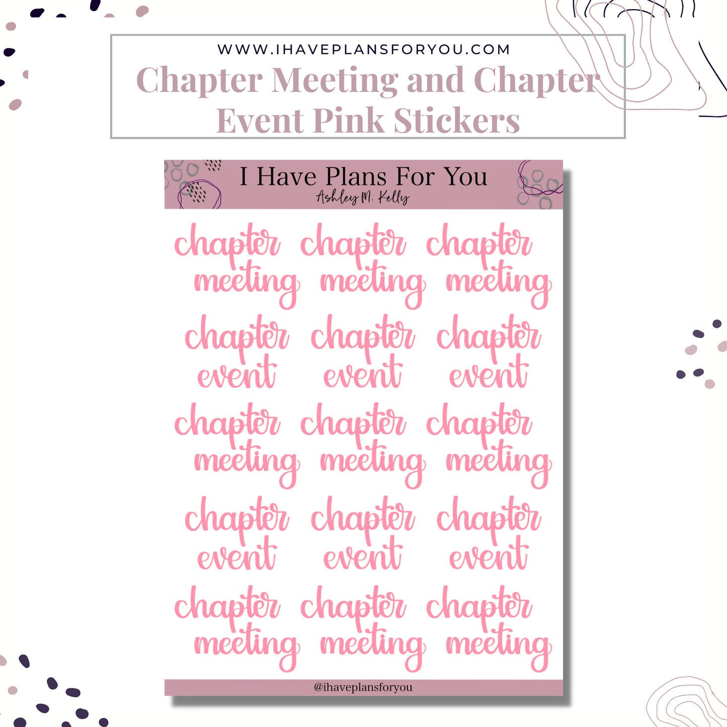 Chapter Meeting and Chapter Event Stickers