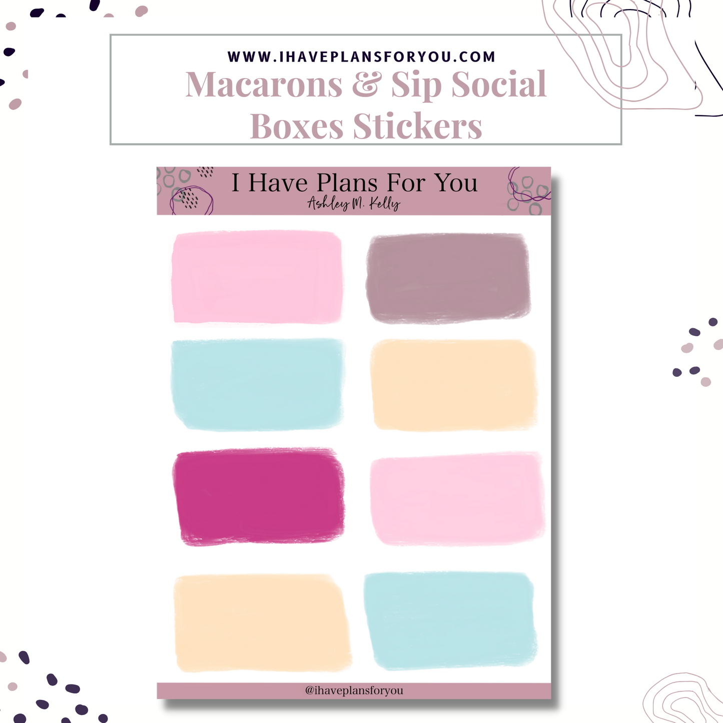 Macaron and Sip Social Sticker Set