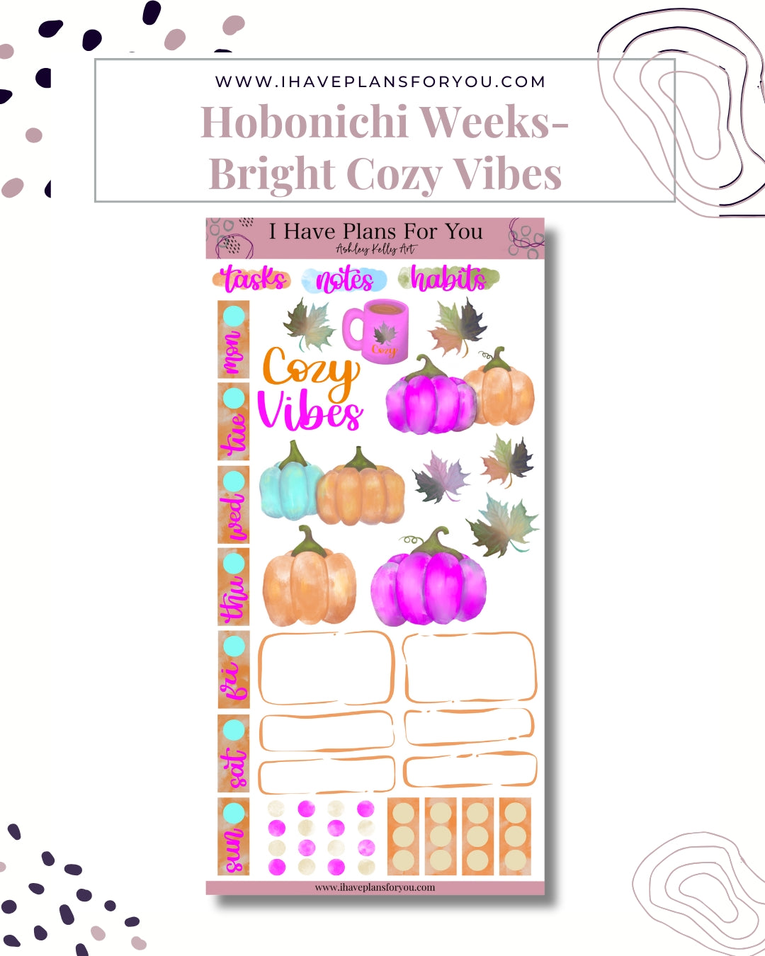 Bright Cozy Fall Hobonichi Weeks Stickers