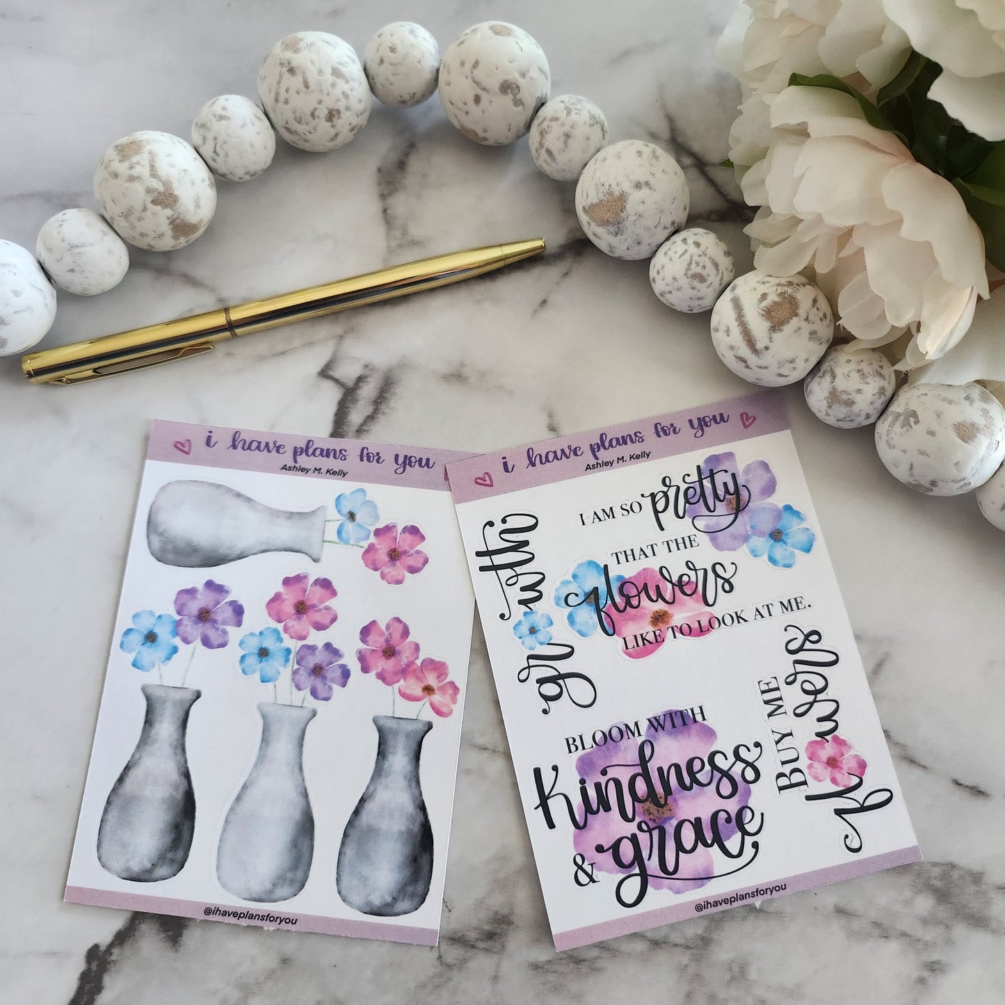 Watercolor Floral Sticker Set