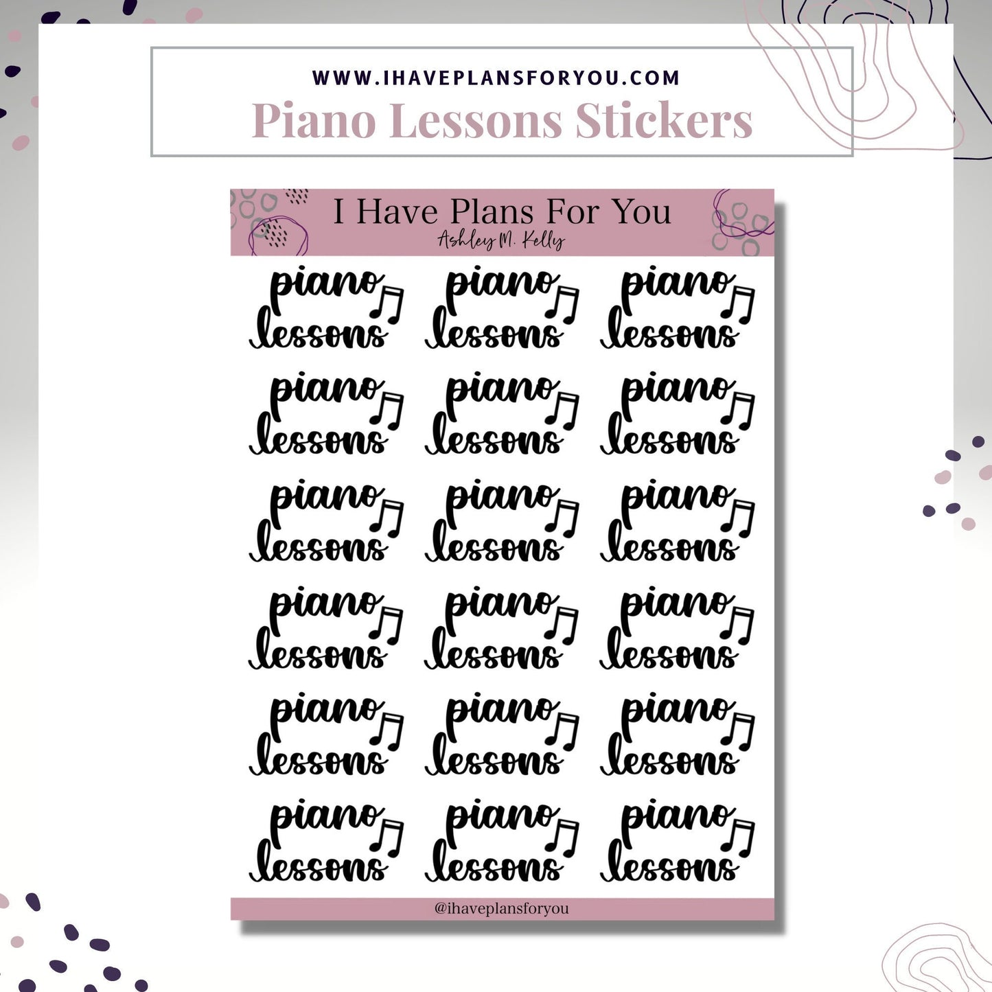 Piano Lessons Stickers - Planner and Bullet Journal Stickers
