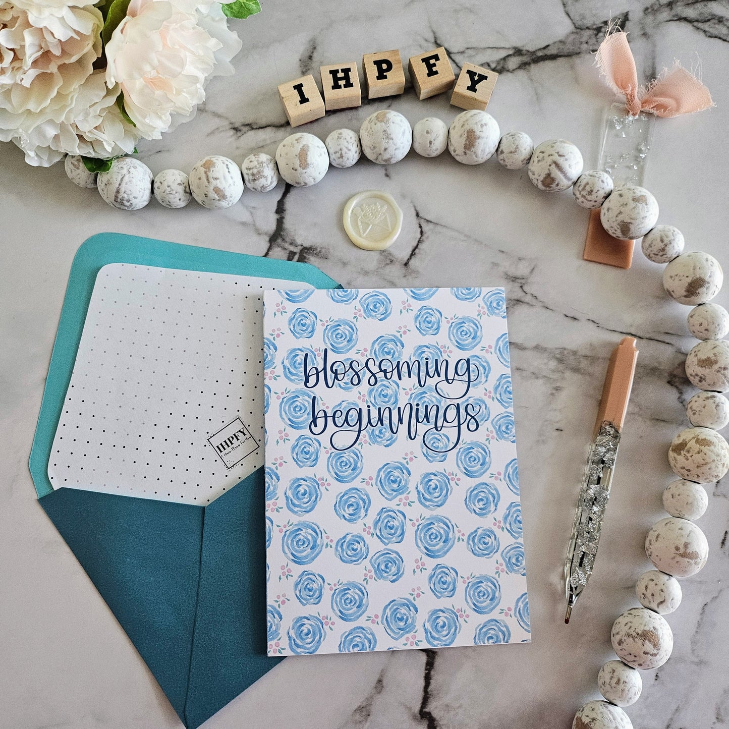Blossoming Beginnings Floral Greeting Card