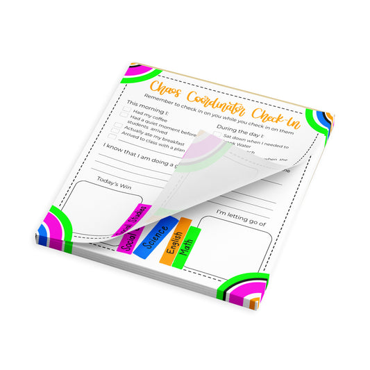 Chaos Coordinator Check-In Notepad