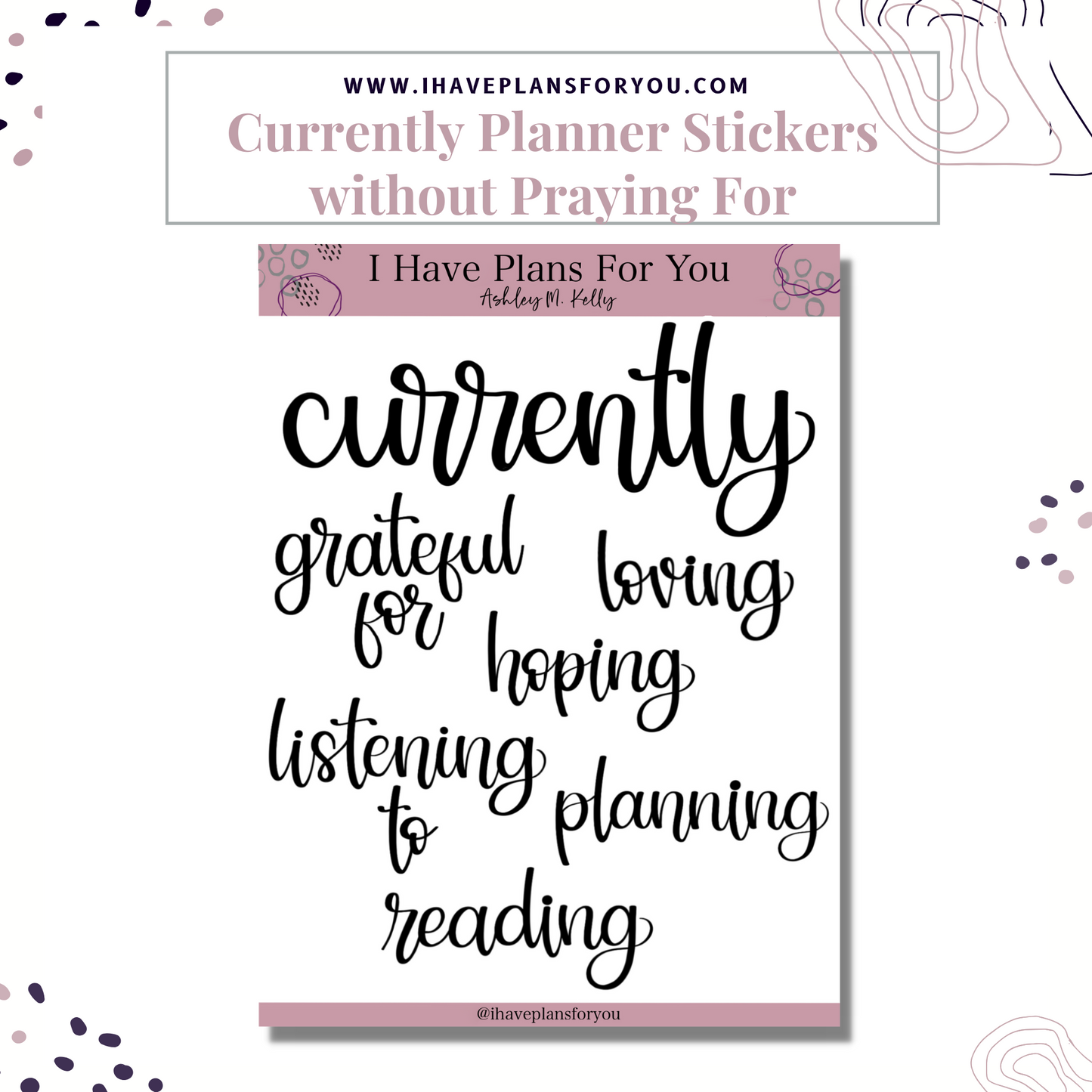 Currently Planner Stickers - Hand Lettered