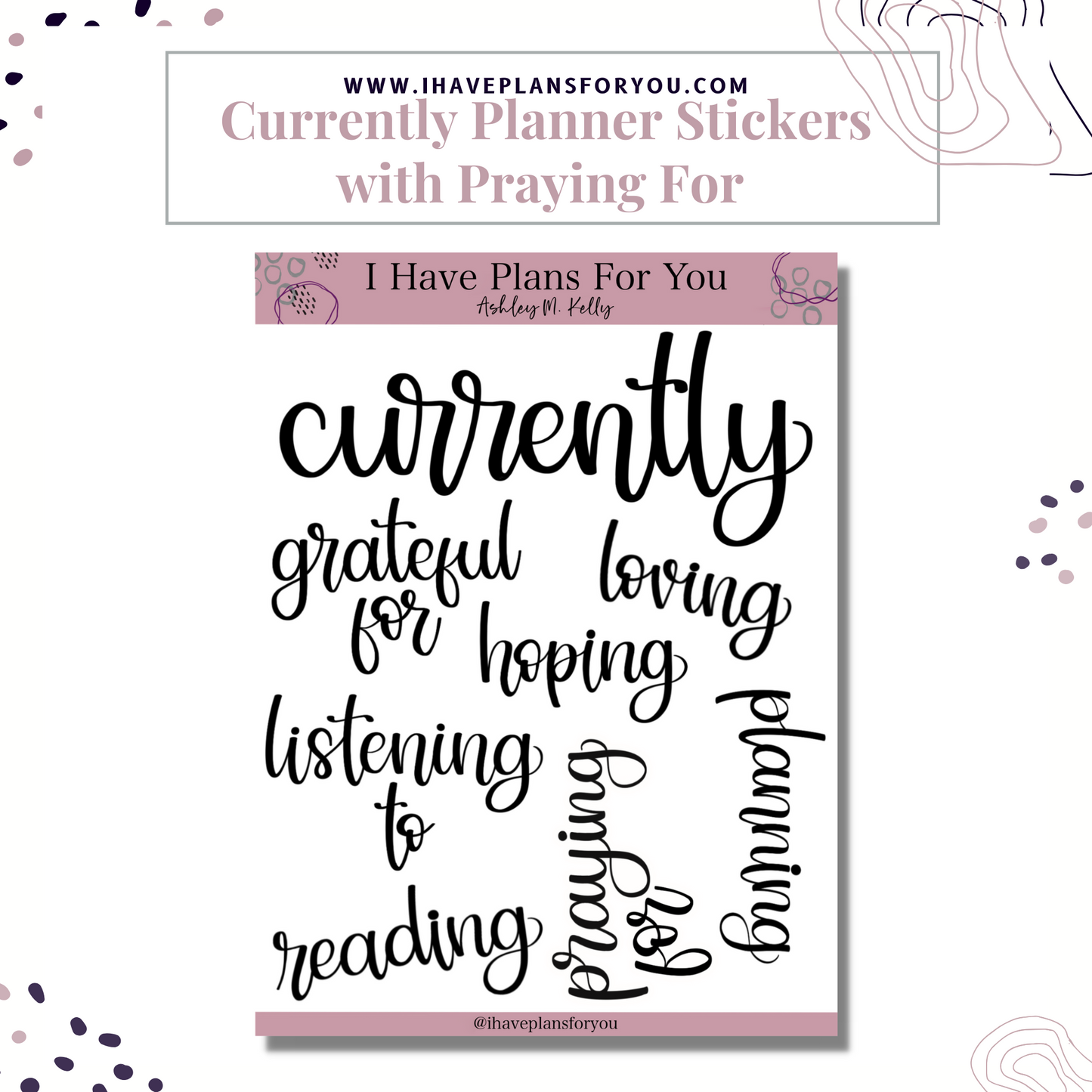 Currently Planner Stickers - Hand Lettered