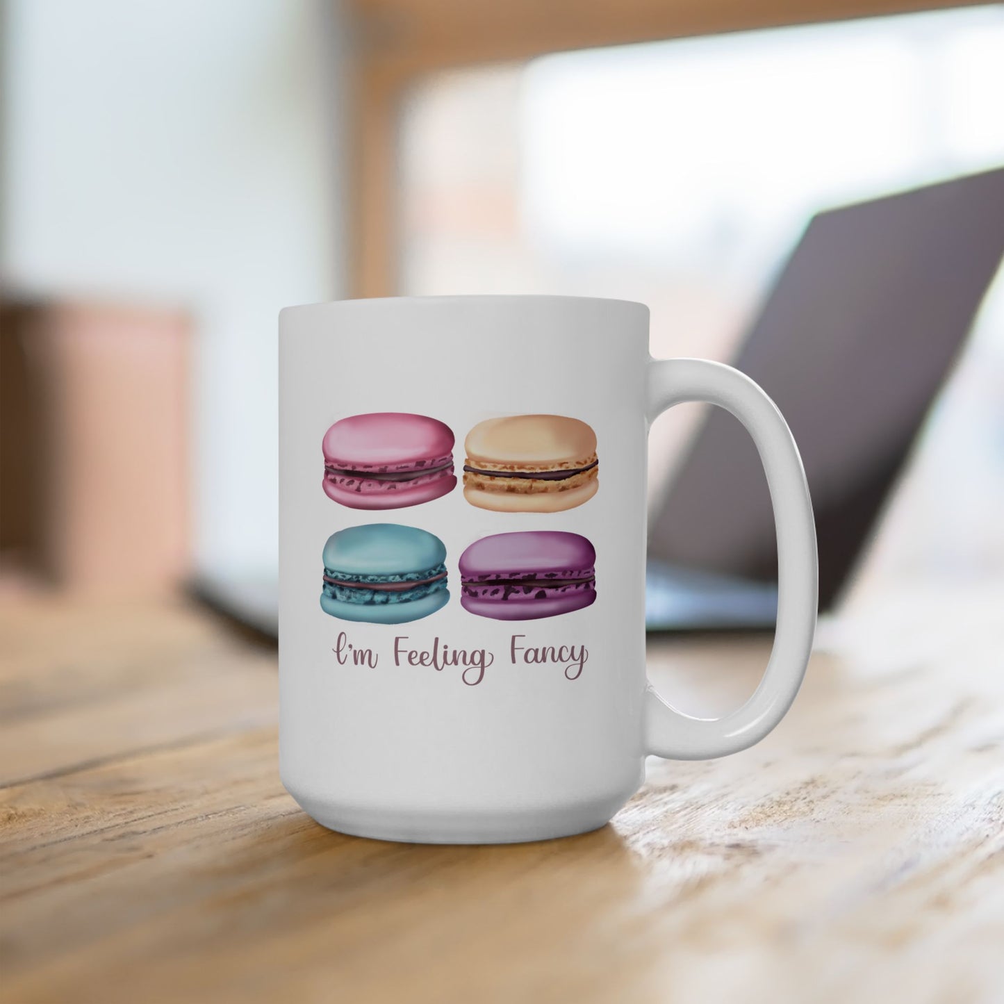 Macaron & Sip Social Ceramic Mug