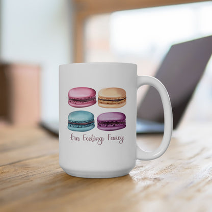 Macaron & Sip Social Ceramic Mug