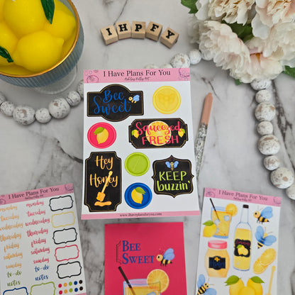 Bee Sweet Stickers and Mini Art Print