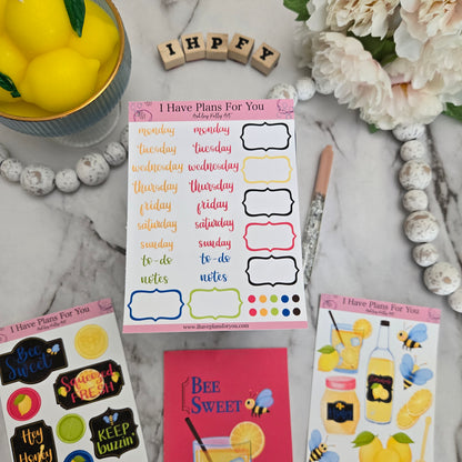 Bee Sweet Stickers and Mini Art Print