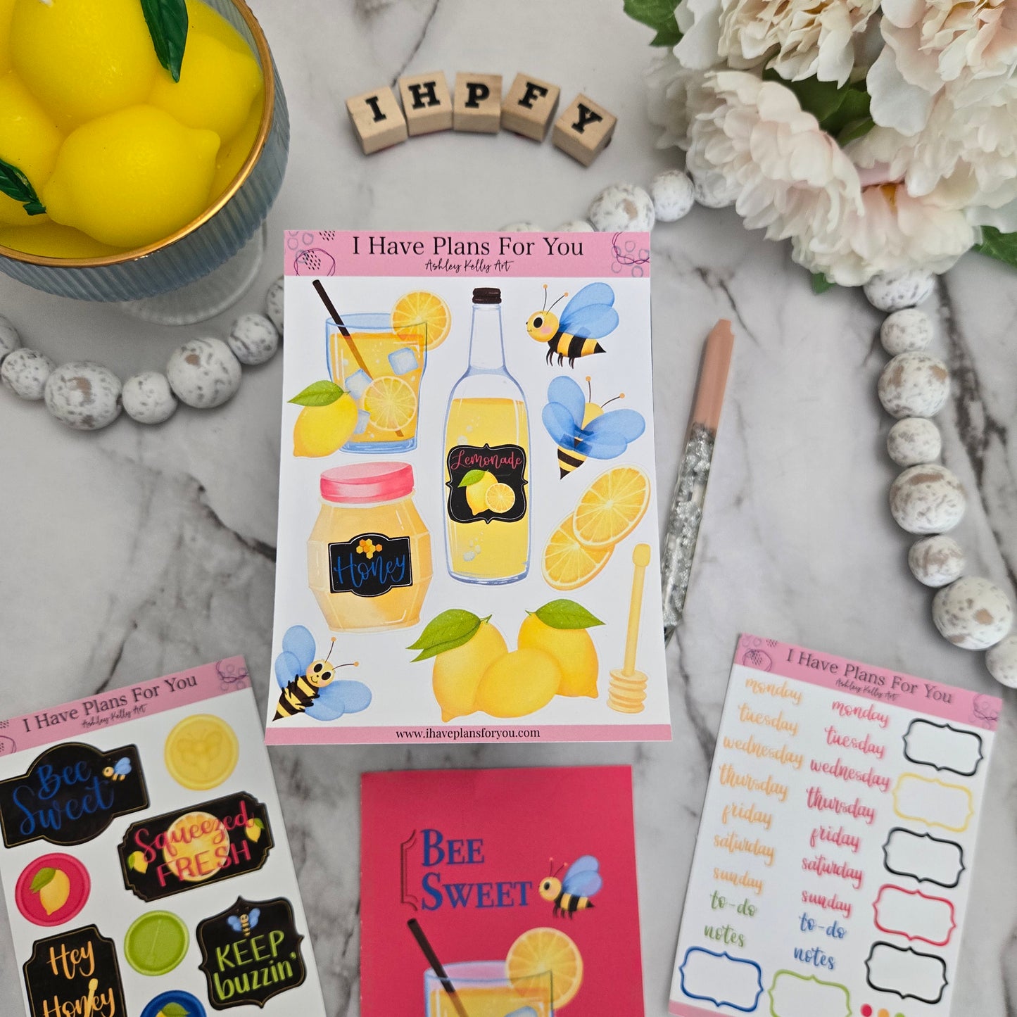Bee Sweet Stickers and Mini Art Print