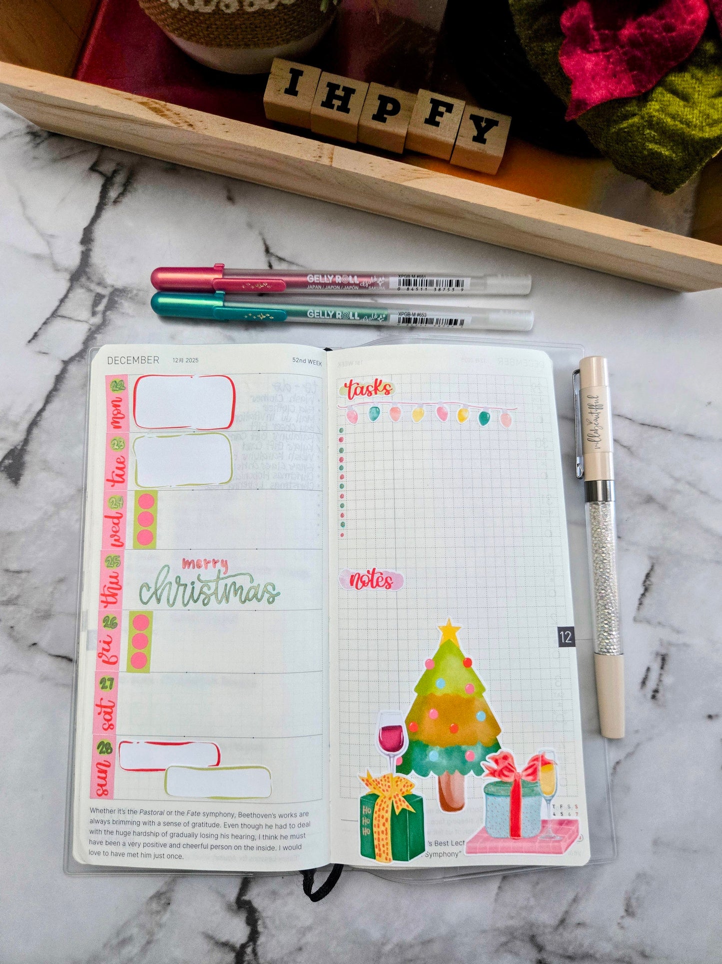 Glimmer & Grin Holiday Hobonichi Weeks Stickers