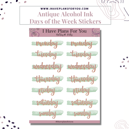 Antique Holiday Alcohol Ink Sticker Set