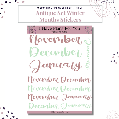Antique Holiday Alcohol Ink Sticker Set