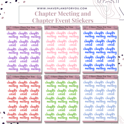 Chapter Meeting and Chapter Event Stickers