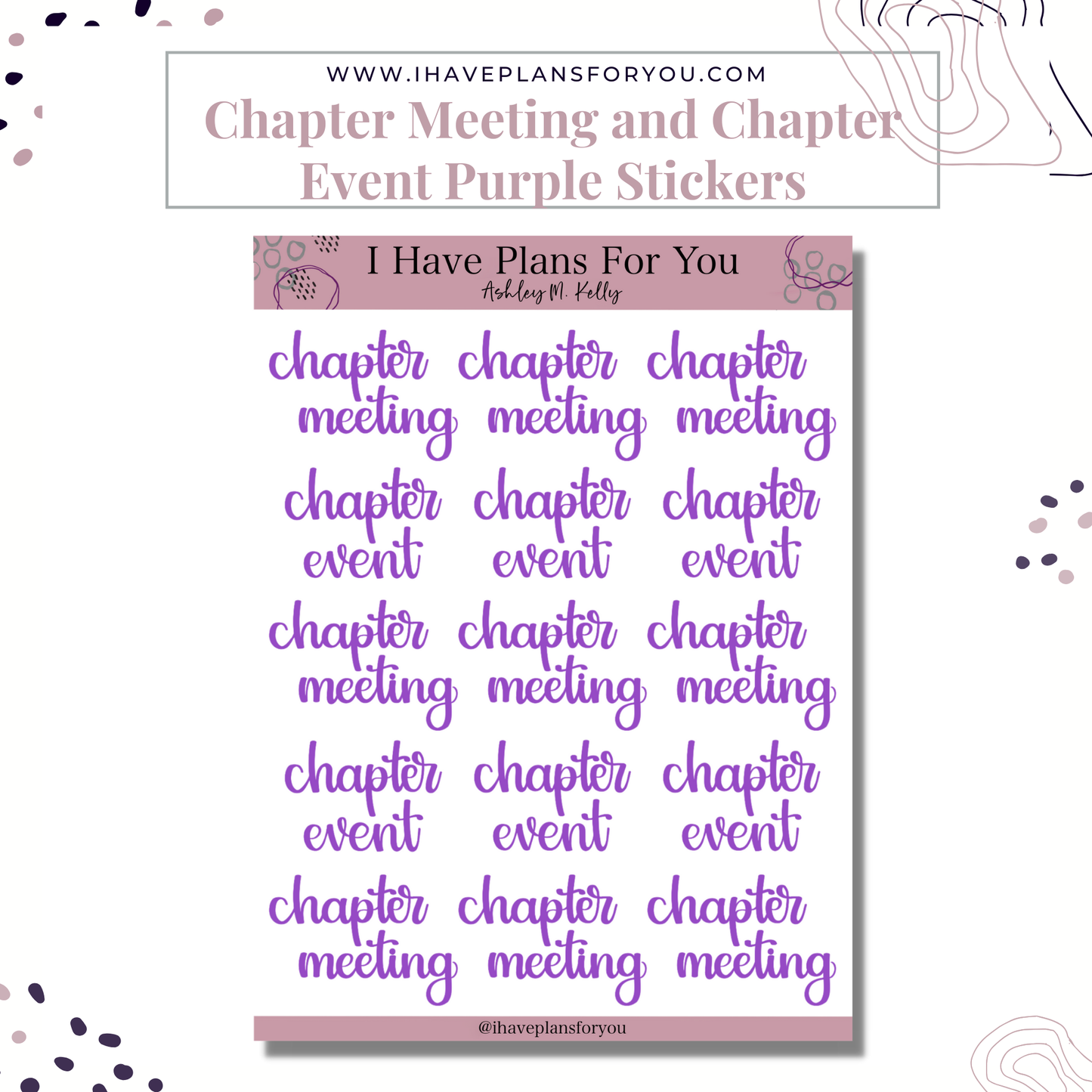 Chapter Meeting and Chapter Event Stickers