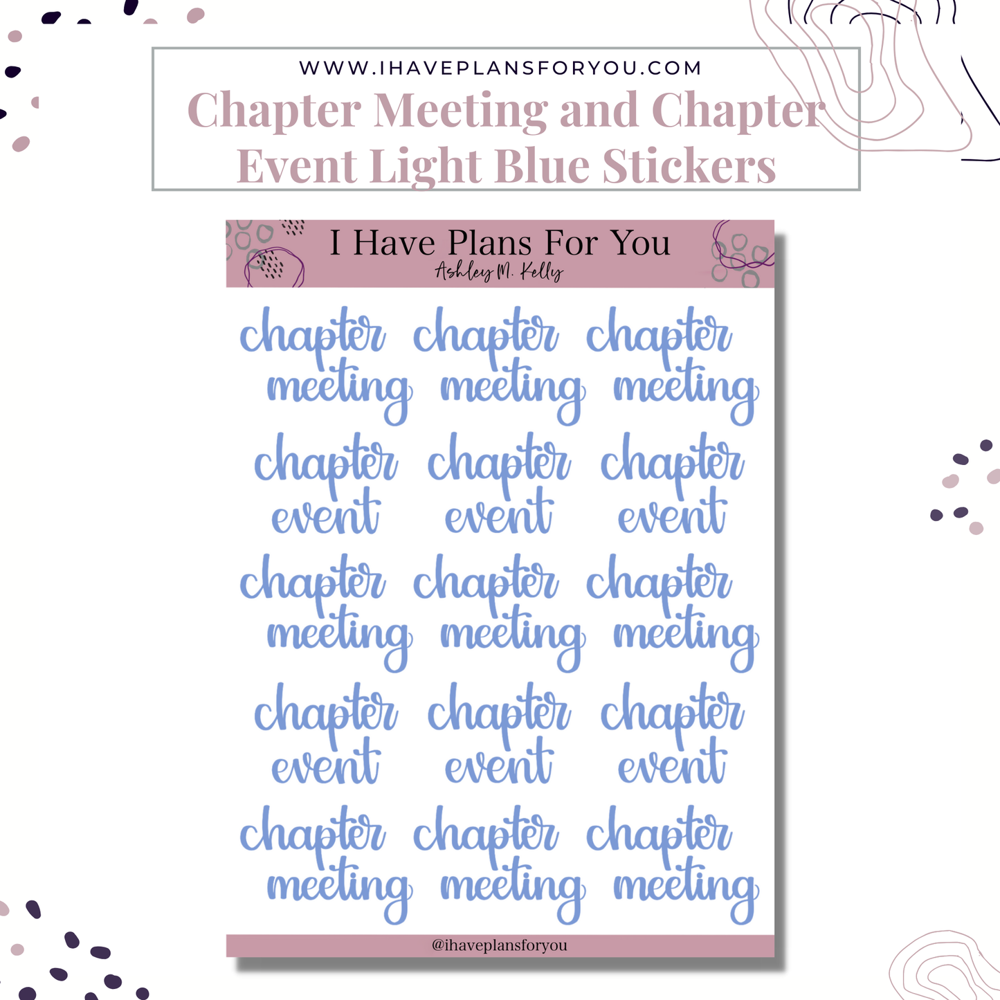 Chapter Meeting and Chapter Event Stickers