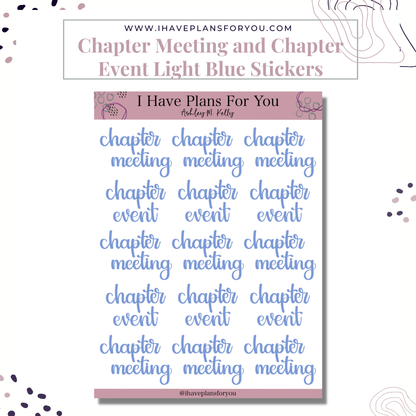 Chapter Meeting and Chapter Event Stickers