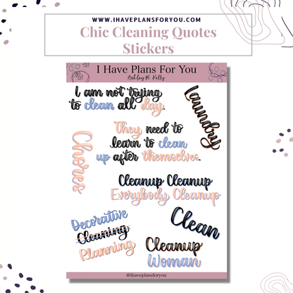Chic Cleaning Sticker Set