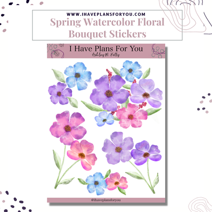 Watercolor Floral Sticker Set