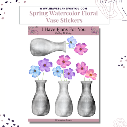 Watercolor Floral Sticker Set