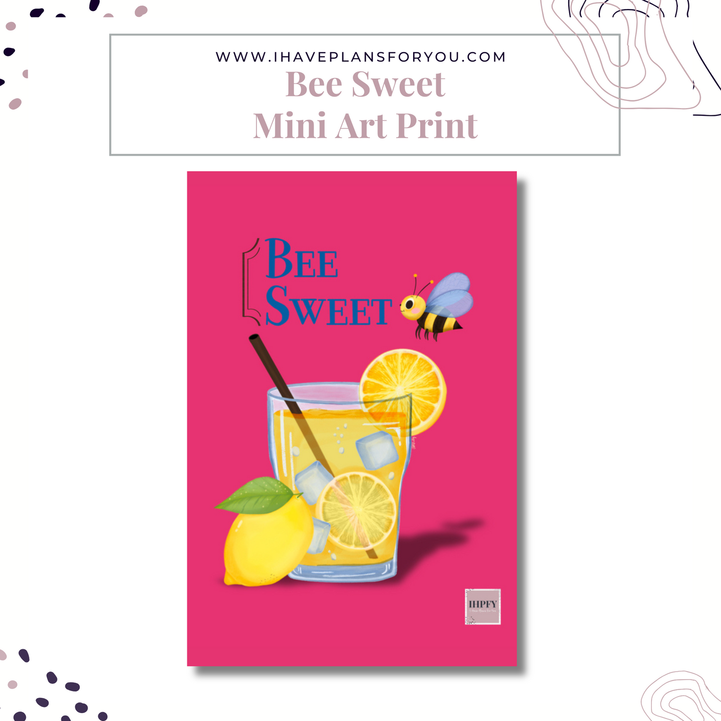 Bee Sweet Stickers and Mini Art Print