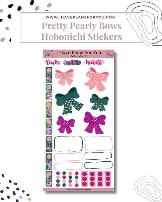 Pretty Pearly Bows Hobonichi Weeks Stickers