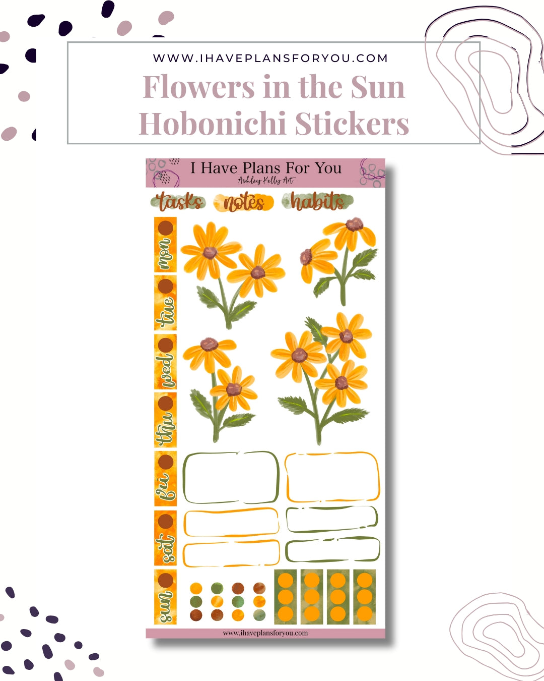 Flowers in the Sun Hobonichi Weeks Stickers