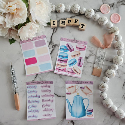 Macaron and Sip Social Sticker Set