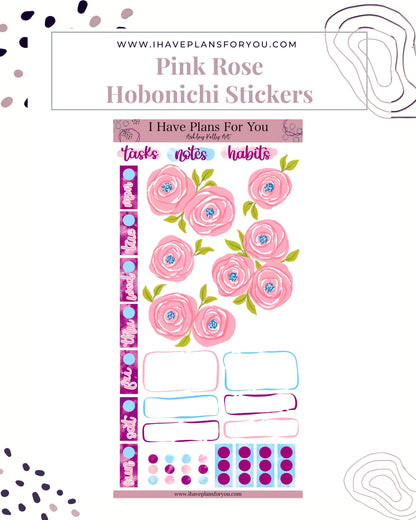 Pink Rose Hobonichi Weeks Stickers