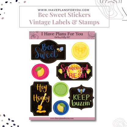 Bee Sweet Stickers and Mini Art Print