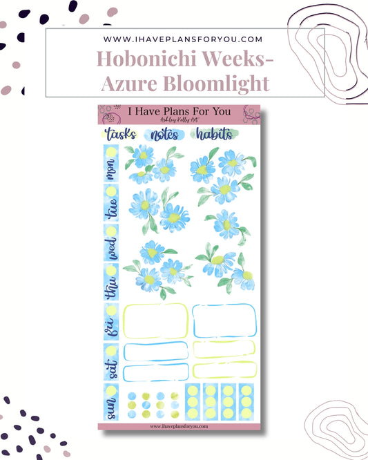 Azure Bloomlight Hobonichi Weeks Stickers