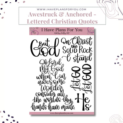 Awestruck & Anchored - Lettered Christian Quotes