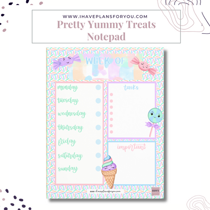 Pretty Yummy Treats Notepad