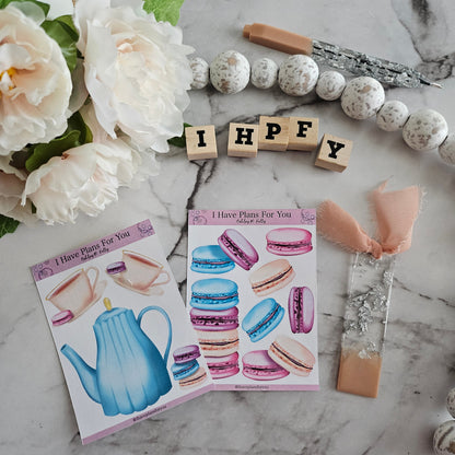 Macaron and Sip Social Sticker Set