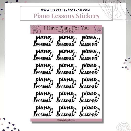 Piano Lessons Stickers  - Planner and Bullet Journal Stickers