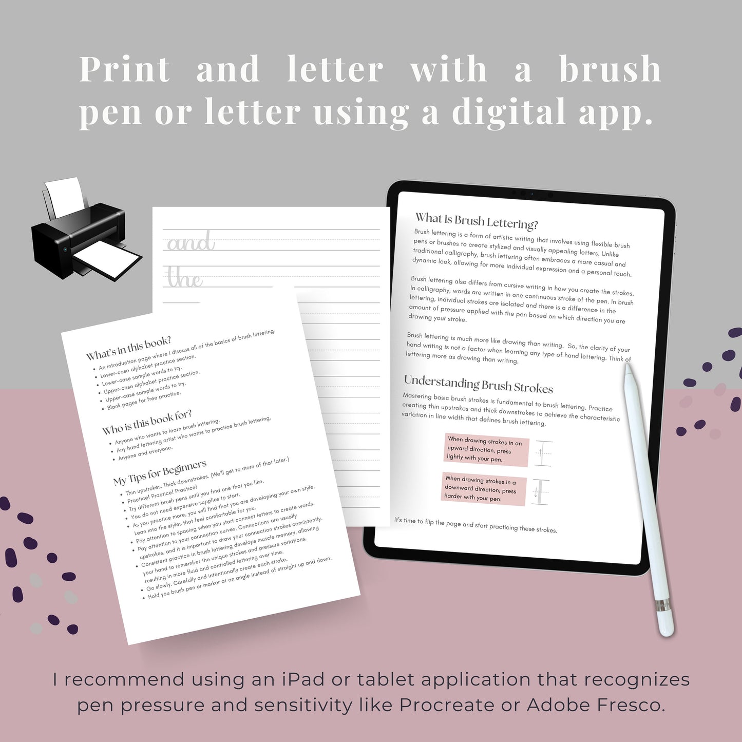 Brush Lettering Basics Workbook Download