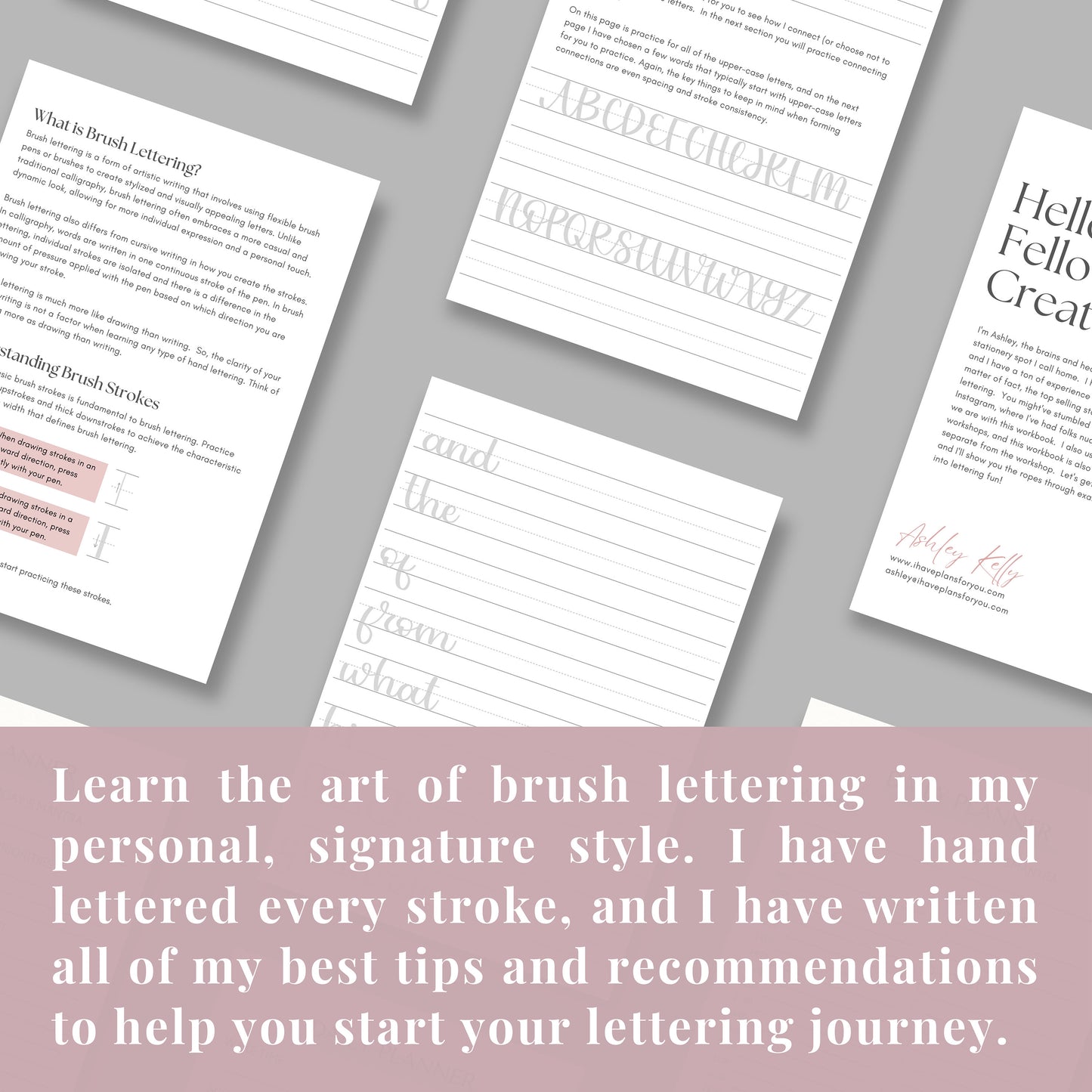 Brush Lettering Basics Workbook Download