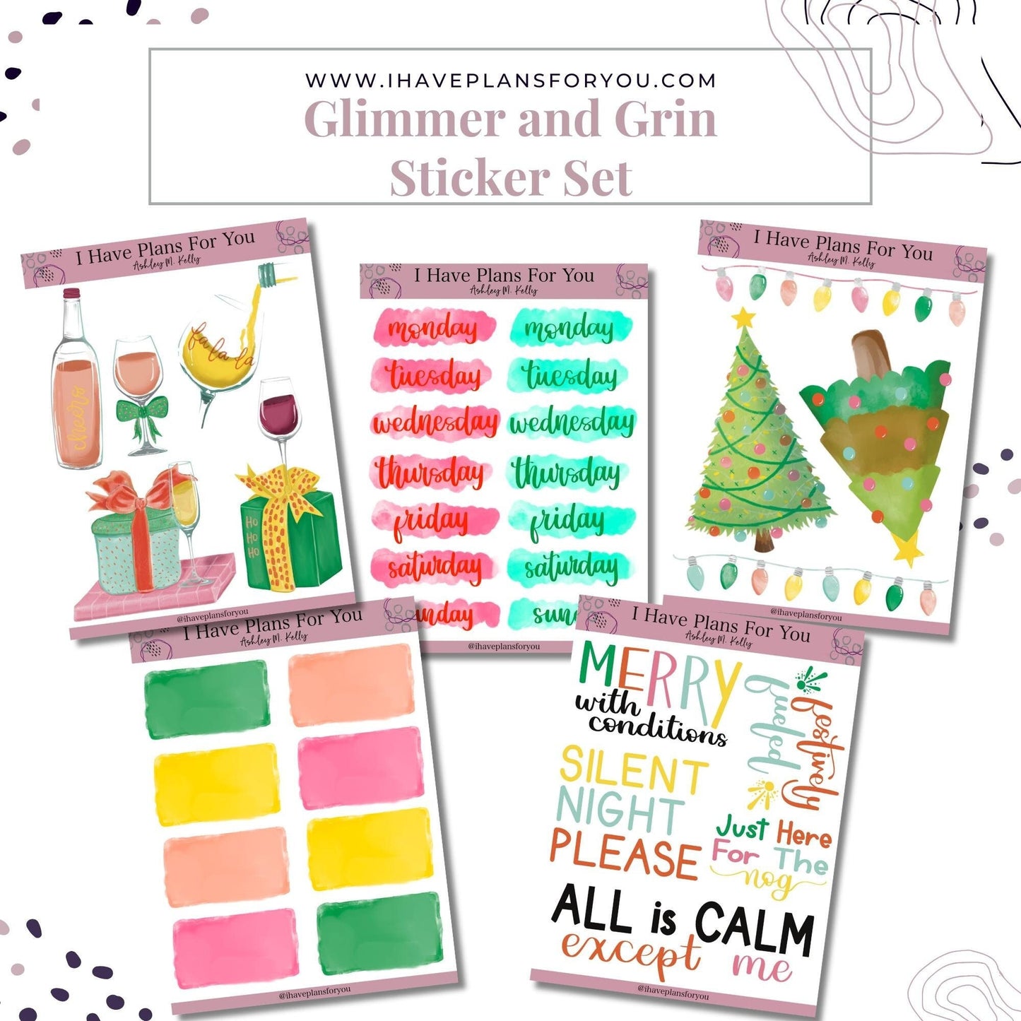 Glimmer and Grin Sticker Set