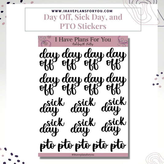 Out of Office Stickers - Brush Lettered Planner Stickers